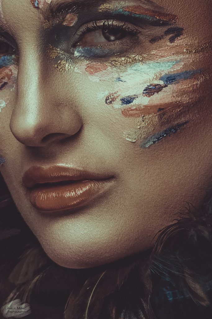 Closeup-einer-Frau